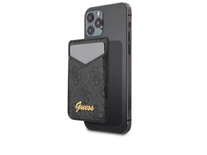 Guess 4G Magnetic Cardslot Triangle Logo šedá
