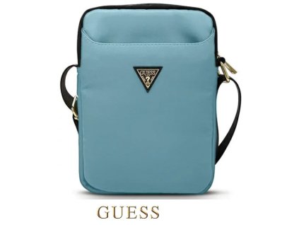 Guess pouzdro 10" modré nylonové trojúhelníkové logo