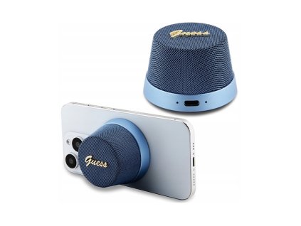 Guess Bluetooth Speaker Stand Blue Magnetic Script Metal Reproduktor