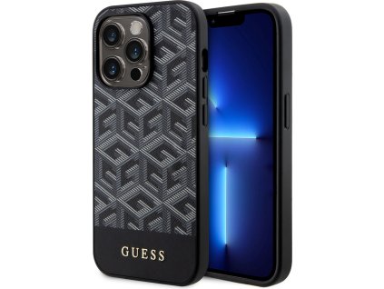 Guess PU G Cube MagSafe kryt iPhone 15 Pro Max černý