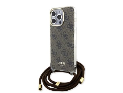 Guess IML 4G Printed Crossbody Popruh Zadní Kryt pro iPhone 15 Pro Max Black
