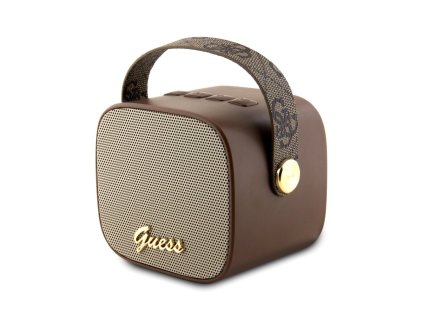Guess Mini Bluetooth Speaker PU 4G Strap, hnědá