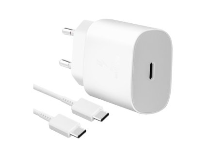 Samsung Nabíječka 25W + Datový kabel USB-C/USB-C (Bulk) - bílá
