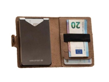 DeTech Ledlenser Lite Wallet Kožená peněženka powerbank - Caramel Box