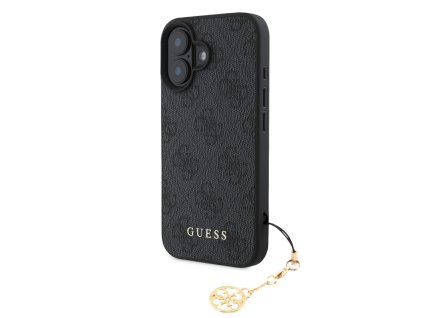 Guess 4G Charm Zadní Kryt pro iPhone 16 Tone on Tone Grey