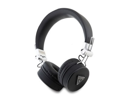 Guess PU Grained Triangle Logo ENC Bezdrátová Sluchátka Black