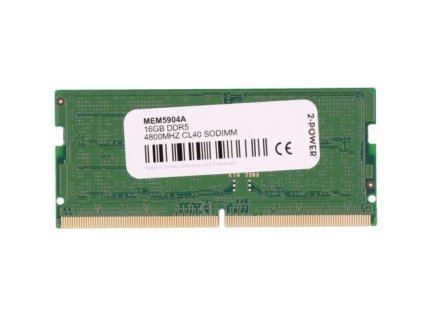 2-Power 16GB DDR5 4800MHz CL40 SoDIMM PN:MEM5904A