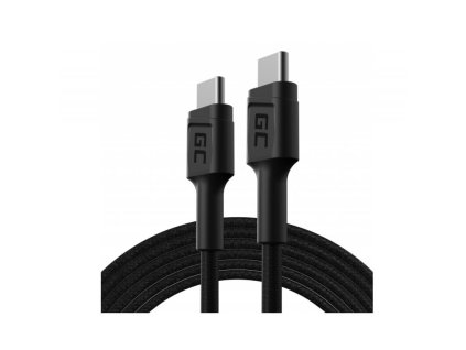 GreenCell USB kabel Green Cell typu C 2 m, černý, rychlé nabíjení Power Delivery (60W), Ultra Charge, QC 3.0