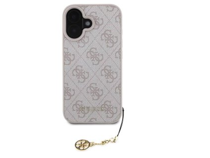 Guess 4G Charm Zadní Kryt pro iPhone 16 Tone on Tone Růžová