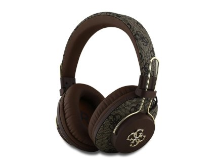 Guess PU 4G Metal Logo ENC Bezdrátová Sluchátka Hnědá