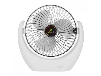 Přenosný ventilátor Kisonli F105, 2000mAh – bílá/stříbrná
