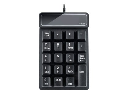 DeTech Drátová numerická klávesnice K4, USB, černá