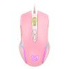 DeTech Herní myš Onikuma CW905, optická, 7D, RGB, růžová