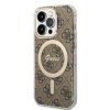 Guess IML 4G MagSafe Zadní Kryt pro iPhone 14 Pro Brown