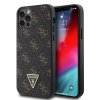 Guess PU Leather 4G Triangle Metal Logo Zadní Kryt pro iPhone 12/12 Pro