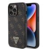 Guess PU Leather 4G Triangle Metal Logo Zadní Kryt pro iPhone 13 Pro Black