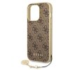 Guess 4G Charms Zadní Kryt pro iPhone 14 Pro Brown