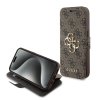 Guess PU Leather 4G Metal Logo Book Pouzdro pro iPhone 15 Pro Brown