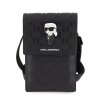Karl Lagerfeld Saffiano Monogram Ikonik NFT Taška na Telefon Black