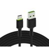 GreenCell USB kabel Green Cell KABGC13 USB-A - USB-C 2m, černý, zelené podsvícení