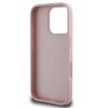 Guess PU Grained 4G Metal Logo Zadní Kryt pro iPhone 16 Pro Růžová
