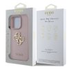 Guess PU Grained 4G Metal Logo Zadní Kryt pro iPhone 16 Pro Růžová