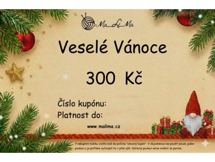 Dárkový poukaz - Veselé Vánoce 300 Kč