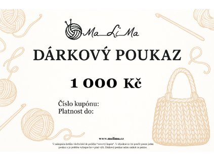 Dárkový poukaz 1 000  Kč