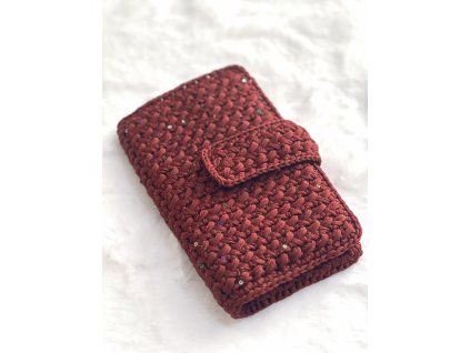 Háčkovaný organizér 21x13 / třešeň