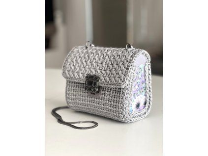 Háčkovaná kabelka 'BELLA' / šedá