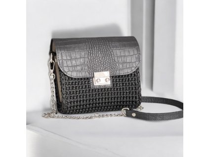 1670 hackovana kabelka sofia cerna krokodyl