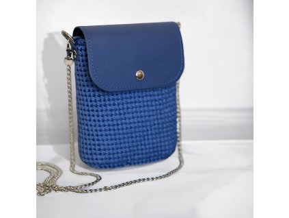 2385 hackovana mini kabelka modra
