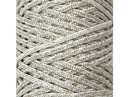 4131 poli cord glitter plocha snura 3 mm bila zlata
