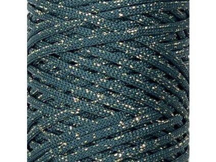 4134 poli cord glitter plocha snura 3 mm tmave zelena zlata