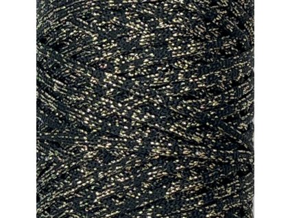 4155 poli cord glitter plocha snura 3 mm cerna zlata