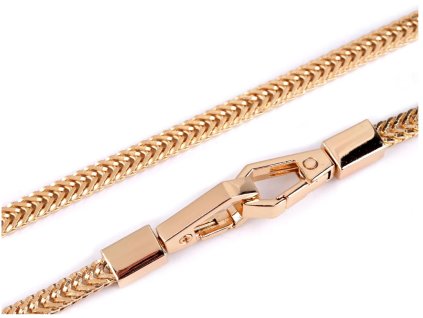 Kettenriemen für Handtaschen mit Karabiner, Länge 120 cm / Roségold