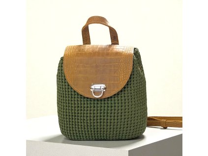 Gehäkelter Rucksack ASTI/ Senf-Oliv