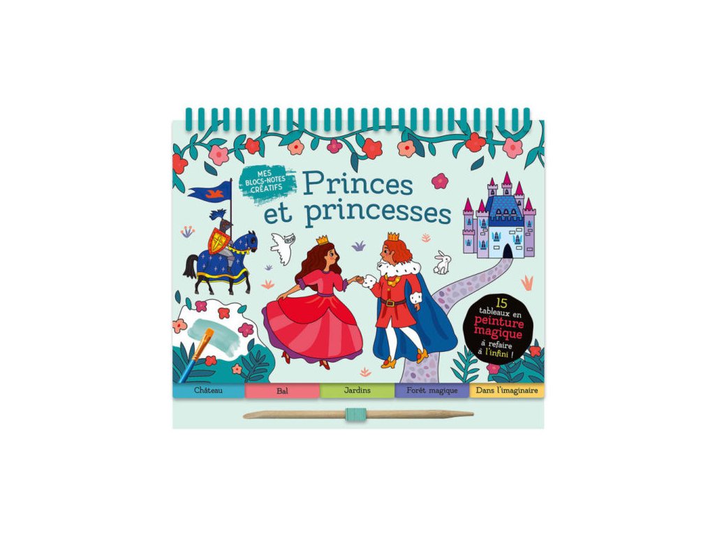 AUZOU notes s 15 obrázkami na maľovanie vodou Princezné – obal produktu