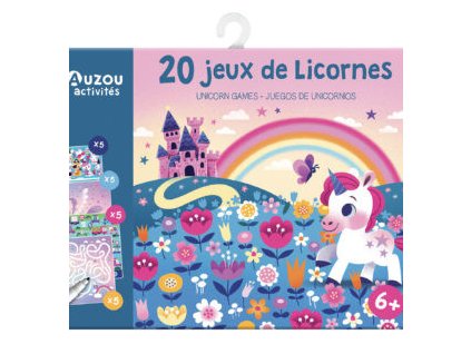 AUZOU 20 mini hier a aktivít s fixkou – jednorožce, balenie