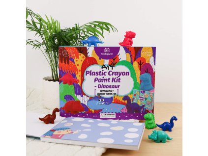 Kreativná sada Prvé voskovky 2 v 1 Dinosaurus – balenie s knihou a voskovkami