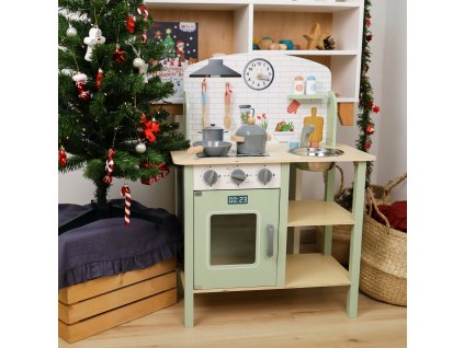 Detská drevená kuchynka Pastel – celkový pohľad