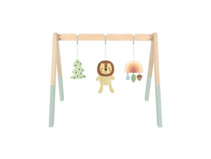 Drevená hrazdička pre bábätká s lesnými hračkami