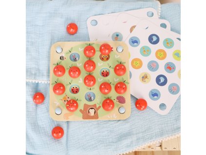 Drevené pexeso jablká v pastelových farbách