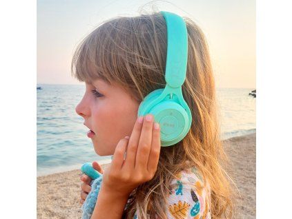 Bezdrôtové detské slúchadlá Pastel Mint Lalarma  Bezpečné Bluetooth slúchadlá pre deti s limitom 85 dB