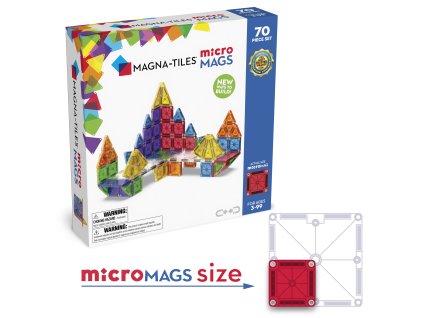 Balenie magnetickej stavebnice MAGNA-TILES microMAGS Deluxe Set so 70 dielmi