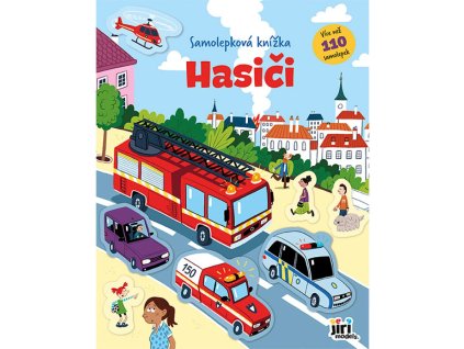 Samolepková knižka Hasiči s ilustráciami hasičských vozidiel