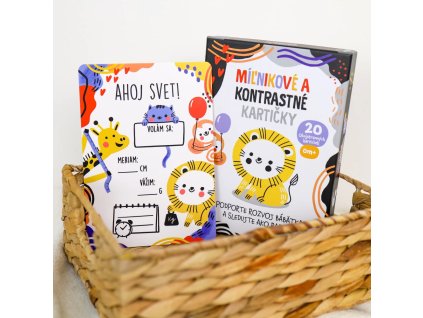 Balenie míľnikových a kontrastných kartičiek 2v1 pre bábätká