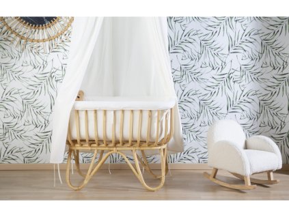 Ratanový košík pre bábätko Childhome s baldachýnom v interiéri