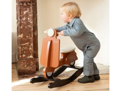 Drevený hojdací skúter Childhome Rust Black – hračka pre deti
