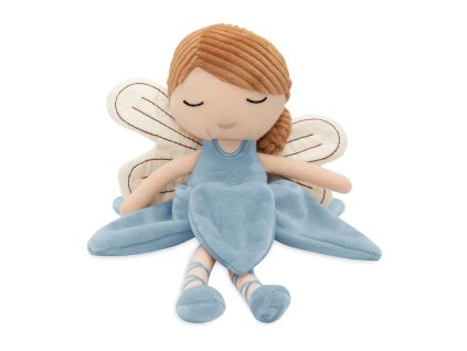 Plyšová víla Amy od značky Jollein v modrých šatách, pohľad spredu